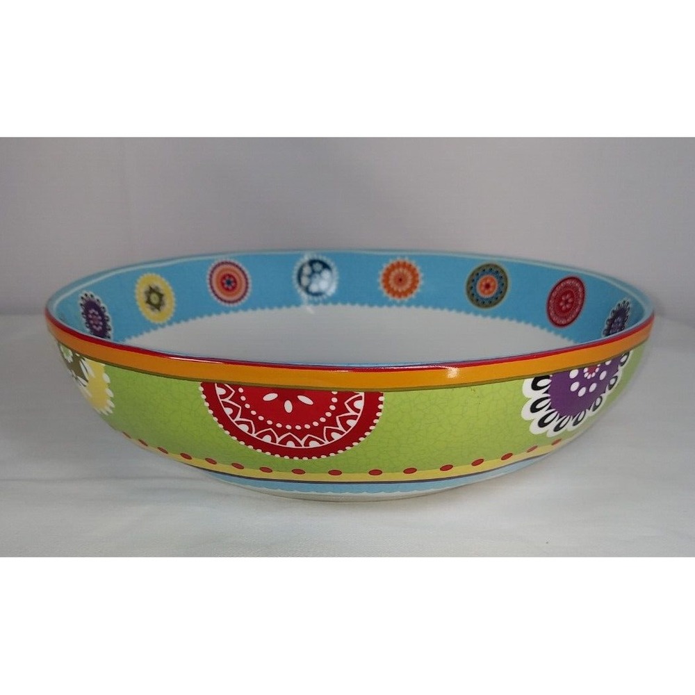 222 Fifth PTS International Kaleidoscope Serving Mixing Large Bowl 11"